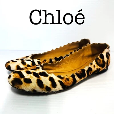 Ballerine Chloé Lauren stampa leopardata smerlate taglia 36 1/2 - Immagine 1 di 4
