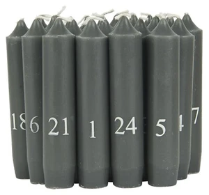 Kalender Stabkerzen dgrau/weiß Ib Laursen Advent Adventskalender Weihnachten - Bild 1 von 3