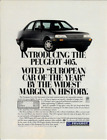 1988 PEUGEOT 405 European Car Automobile Import Vintage Magazine Print Ad 10X13