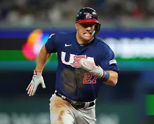 8x10 Photo MIKE TROUT 2023 World Baseball Classic WBC TEAM USA Anaheim Angels - Picture 1 of 1