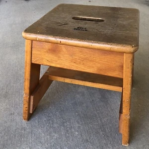 Bell System Telephone Lineman's Work Stool Wood Phone Step Chair - Picture 1 of 7