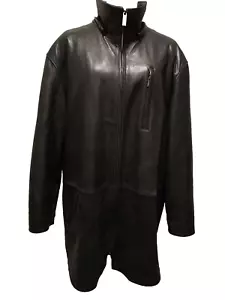 Vintage 90's Reed Men's Black Genuine Leather Thinsulate Zip Out Liner Jacket L - Picture 1 of 13