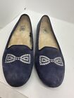 Ugg Blue Leather Suede  Shoes Size 6.5  With Spare Inner Soles