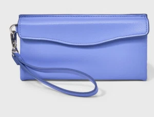 A New Day blaue Klapptasche mit gefalteter doppelter Innen-Handgelenktasche Geldbörse Damen - Bild 1 von 5
