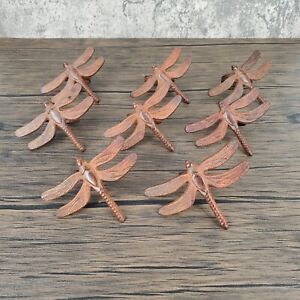 Dragonfly Napkin Rings Set of 8 Pier 1 Cast Iron Rustic 2¾" L x 3½" W 1½"