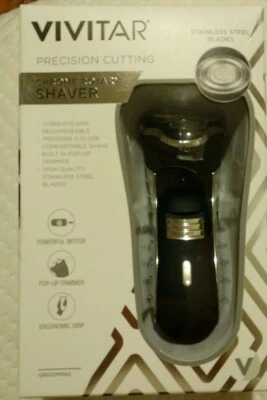 Nueva afeitadora giratoria recargable Vivitar de 3 cabezales agarre suave resistente con recortadora Foto 1 de 4