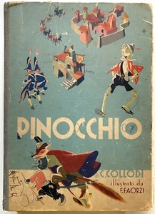 vintage GRANDE LIBRO ILLUSTRATO PINOCCHIO COLLODI F. FAORZI salani - Picture 1 of 11