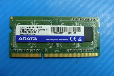 HP 15-k016nr Adata 4Gb 1Rx8 Memory Ram SoDimm pc3l-12800s am1l16bc4r1-b1ps - Image 1 of 2
