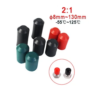 Black Red Green Cable Heat Shrink End Caps Adhesive Glue Lined - Various Sizes - Picture 1 of 6