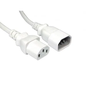 1m C14 À C13 Extension Alimentation Câble - Blanc - Afbeelding 1 van 1