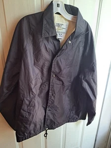 Vintage 90s Eagles Ridge Sport Windbreaker Jacket Hood Nylon Black snap M - Picture 1 of 4