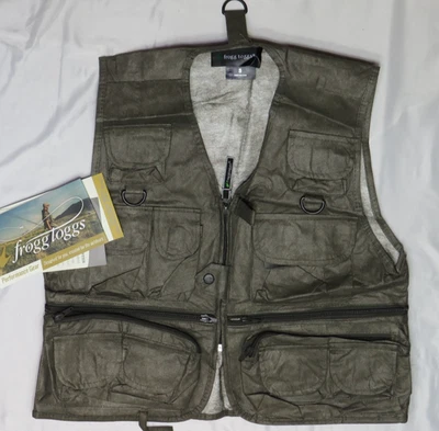 FROGG TOGGS HOMBRE PEQUEÑO GRIS PIEDRA CASCADAS CLÁSICOS 50 CHALECO DE PESCA NUEVO Foto 1 de 3