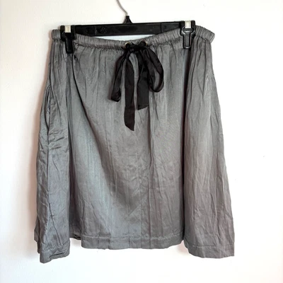 Anthropologie FEI XS Gray Silk Blend A-Line Fit and Flare Skirt Lined Pockets - Image 1 of 4