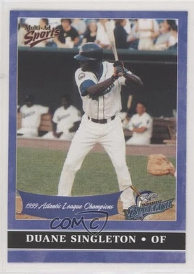 2000 Multi-Ad Sports Bridgeport Bluefish 1999 Champions Set Duane Singleton #25 - Image 1 of 2