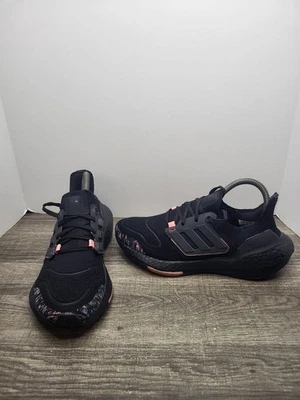 adidas UltraBoost 22 Black Beam Pink Women’s Size 7 Running Shoes Sneakers  - Image 1 of 4