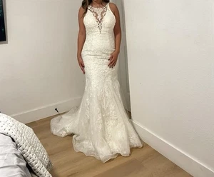 White Wedding Dress Size 10 Fits size M - Picture 1 of 4