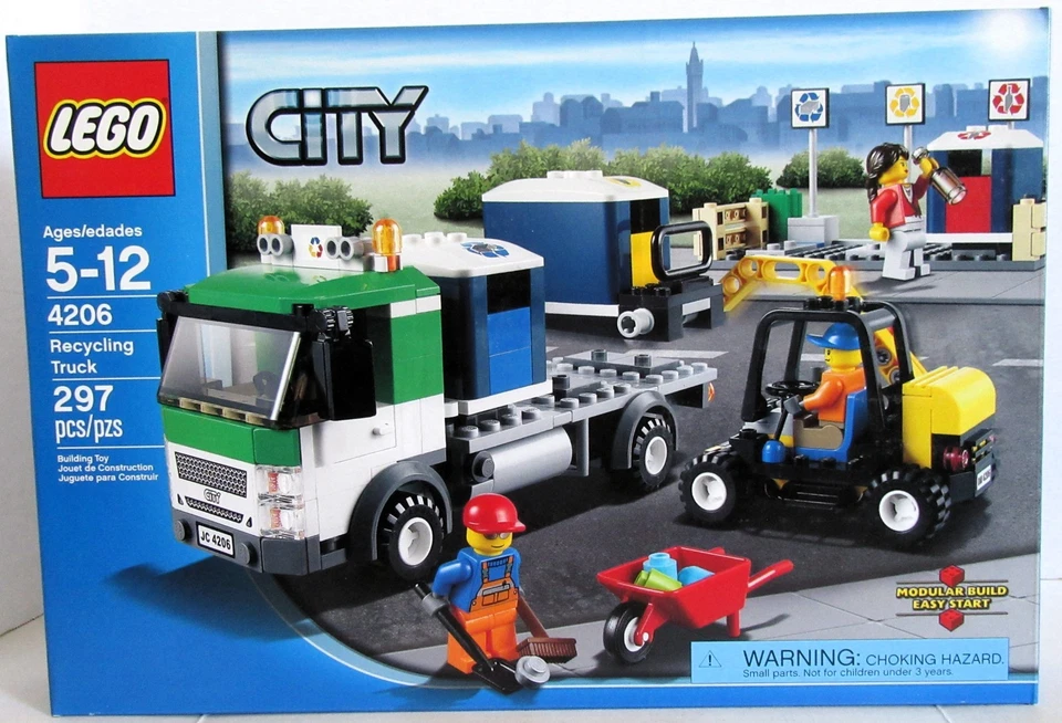 Lego CITY 4206 ~ RECYCLING TRUCK ~ Retired NEW SEALED Forklift shovel - Image 1 of 4
