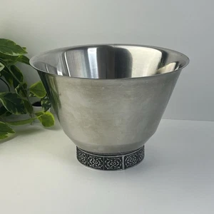 Serving Bowl Salad Stainless Steel Burguntine Velvet Stanley Roberts Vintage - Picture 1 of 7