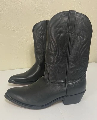 Masterson Cowboy Boots RB885 Men's Size 12D Black Leather Embroidered Pull On - Image 1 of 4