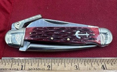 Rough Rider Pocket Knife Marlin Spike Red Bone Folding Blade Sailors Rigging - Image 1 of 4