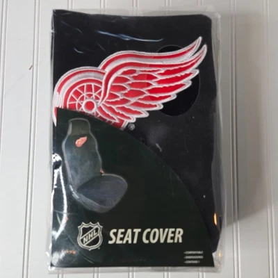 Cubierta de asiento bordada Detroit Red Wings NHL auto negro camión SUV Foto 1 de 3