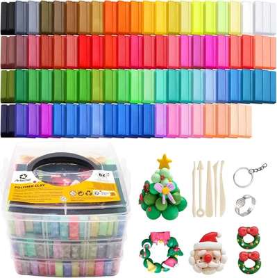 Polymer Clay Kit, 82 Colors, Clay Modeling Kit with 5 Clay Sculpting Tools and A Foto 1 de 4