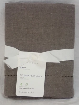 Новый с Ярлыками POTTERY BARN EURO CAFE NOIR 100% бельгийский лен SHAM 26 «x 26» Рекомендуемая розничная цена производителя $75 - Изображение 1 из 4