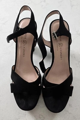 Chinese Laundry Heels Womens Size 8.5 Black Strappy Adjustable Strap Buckle - Image 1 of 4