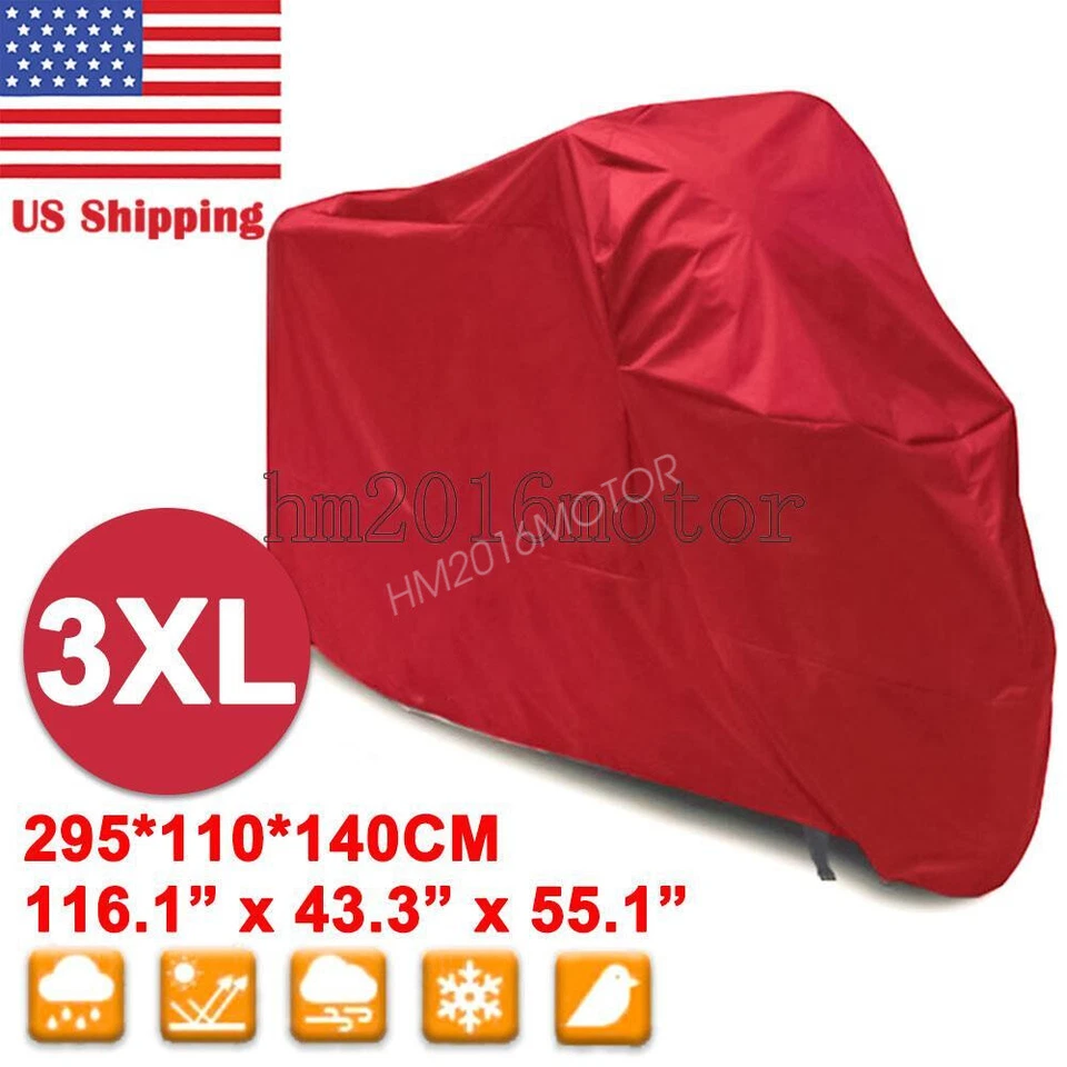 XXXL Red Motorcycle Cover For Honda Goldwing 1200 1500 1800 GL1800 - Image 1 of 4