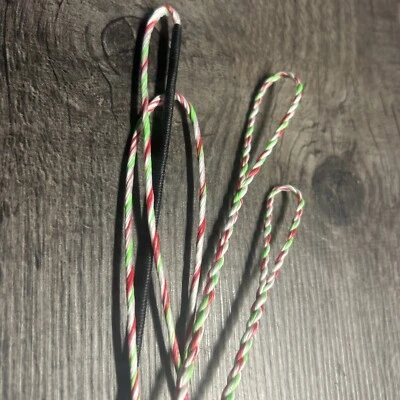 Custom built flemish twist bow string 16 strand bcy spectra White Red Green - Image 1 of 4