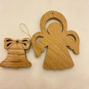 #6184 Holz Weihnachtsschmuck Glocke Engel 1,5 x 1,5/2,75 x 3,25 - Bild 1 von 6