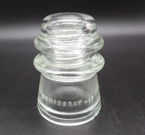 HEMINGRAY 17 Clear Glass Telephone Telegraph Line Insulator 3.75"- READ - Picture 1 of 10