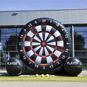 Hot 10ft Inflatable Football Dart Board Golf Foot Soccer Kick Game With Balls - Picture 1 of 8