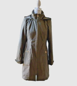 Via Spiga Hooded Trench Coat Olive Green/Brown Size S - Picture 1 of 14