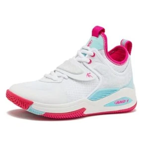 Boys & Girls Basketball Shoes, Cool Kids 1 Little Kid White/Dark Pink - Picture 1 of 7