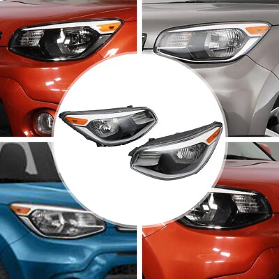 1 Pair For Kia Soul 2014-2016 2017-2019 Clear Lens Halogen Headlights Assembly Foto 1 de 4