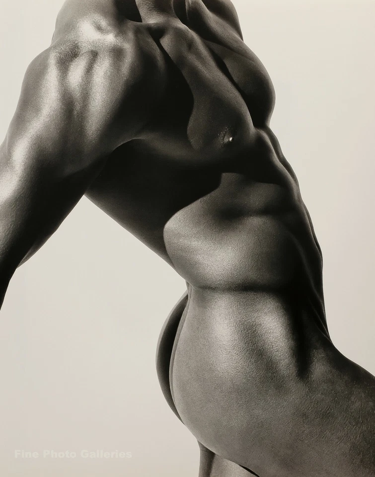 Arte grabado foto corporal musculoso torso desnudo masculino HERB RITTS 1990 vintage en 16x20 Foto 1 de 1