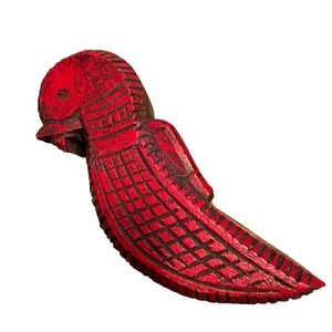 Hand Carved Crafted Hard Wood Small Kum Kum Powder Tika Box Bird - Imagen 1 de 12