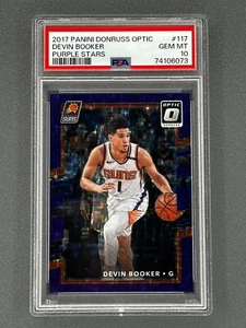 2017 Panini Donruss Optic Devin Booker #117 Purple Stars #'d 10/13 PSA 10 GEM MT - Bild 1 von 3