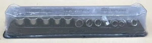 SNAP-ON 212FSMY 12PC 3/8" DRIVE 6-POINT METRIC FLANK DRIVE SHALLOW SOCKET SET - Picture 1 of 3