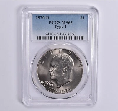MS65 1976-D Type 1 Eisenhower Dollar Ike PCGS Blue Lbl - Image 1 of 4