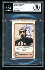 1974 Fleer Hall of Fame Red Grange #15 BAS Authenticated Auto Signed Beckett - Picture 1 of 2