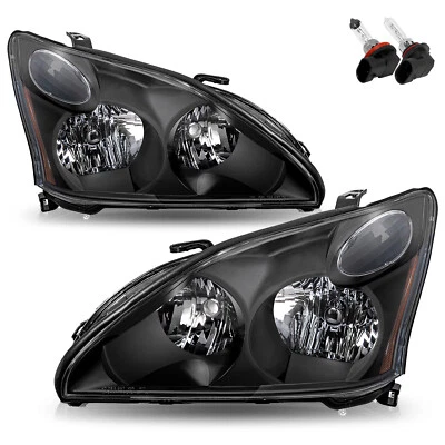Faróis dianteiros halógenos pretos para Lexus RX330 RX350 2004-2009 com B NÃO ESCONDIDO L+R - Imagem 1 de 4