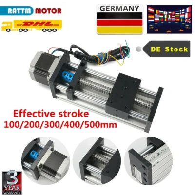 RATTM MOTOR 100-500mm Linearführung Kugelumlaufspindel Lineartisch Elektrisch Schiebetisch