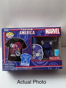 Captain America #36 Marvel Patriotic Funko Pop mit T-Shirt 2XL Art Serie Neu  - Bild 1 von 6