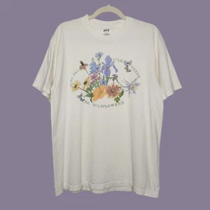 Vintage Weeds be Wildflowers 90s Nature Art Flower Garden Shirt Large - Picture 1 of 7