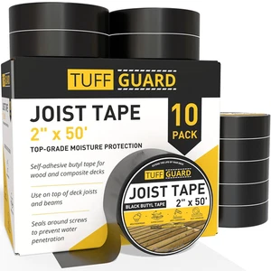 Joist Tape for Decking 2 Inch X 50 (10-Pack) Feet Waterproof Butyl Sealant Deck  - Picture 1 of 12
