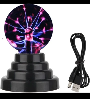 Lámpara de bola de plasma sensible Magic Touch de 3 pulgadas con batería o alimentación USB vendedor de EE. UU. Foto 1 de 4