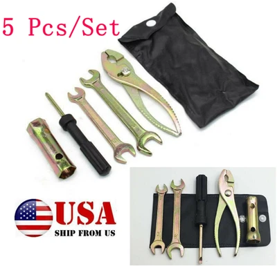 Universal Motorcycle Spark Plug Socket Spanner Plier Screwdriver Wrench Tool Kit - Image 1 of 4