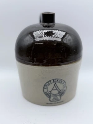 Antigua jarra publicitaria de gres para Finley Acker & Co Acker’s Philadelphia PA Foto 1 de 4